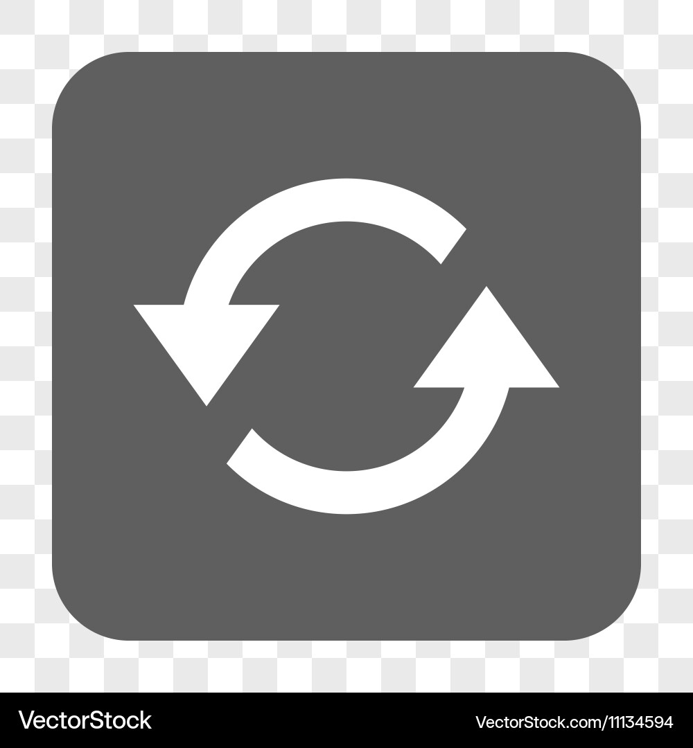 Refresh arrows rounded square button vector image