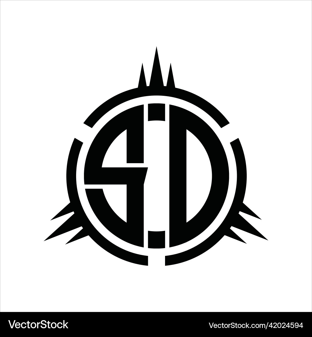 Sd logo monogram circle element design template Sd logo monogram circle element design template Vector Image