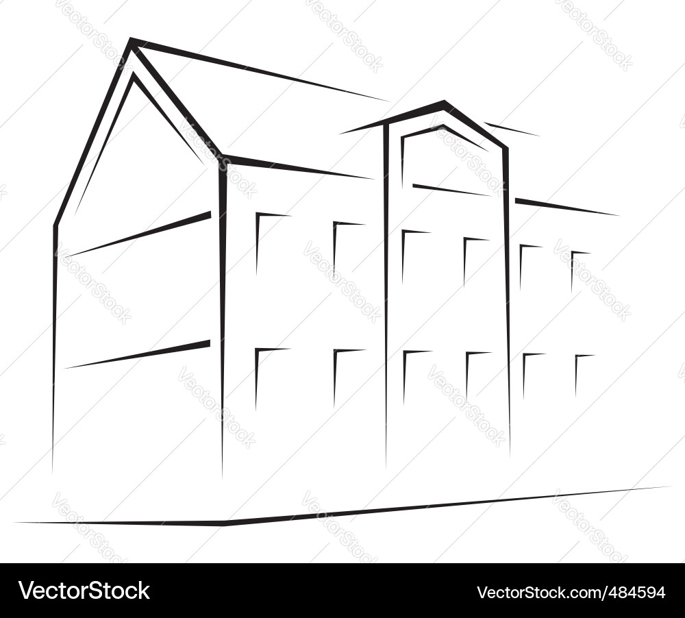 Simple Building Sketch vector image
