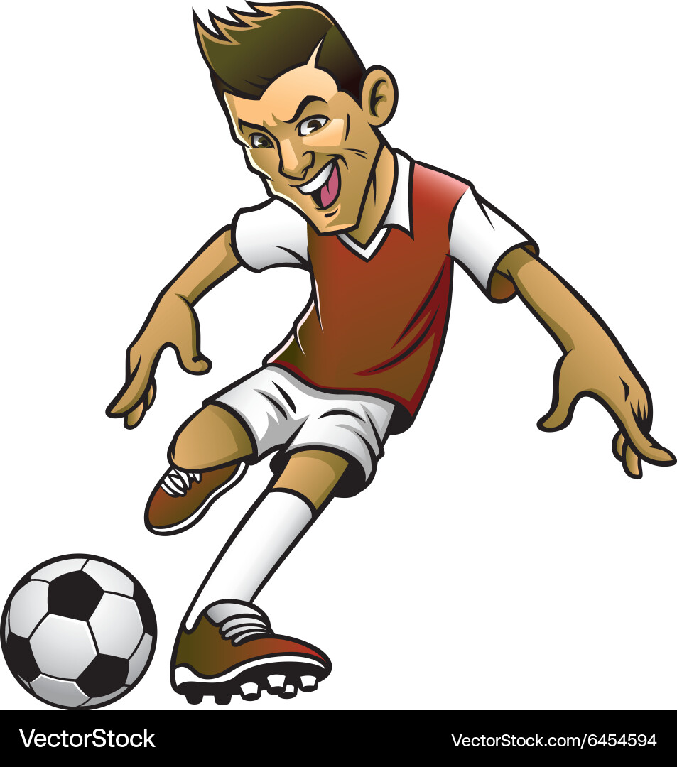 Soccer Player Kicking Ball Vector Image