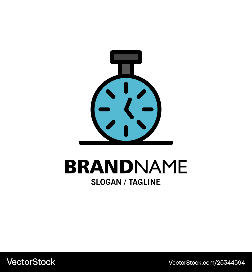 Stopwatch time timer count business logo template Vector Image
