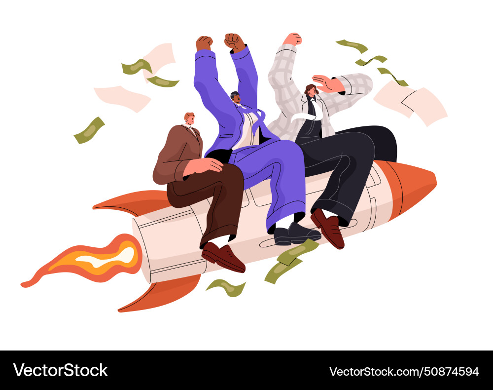 Teamwork business success concept entrepreneurs Teamwork business success concept entrepreneurs vector image