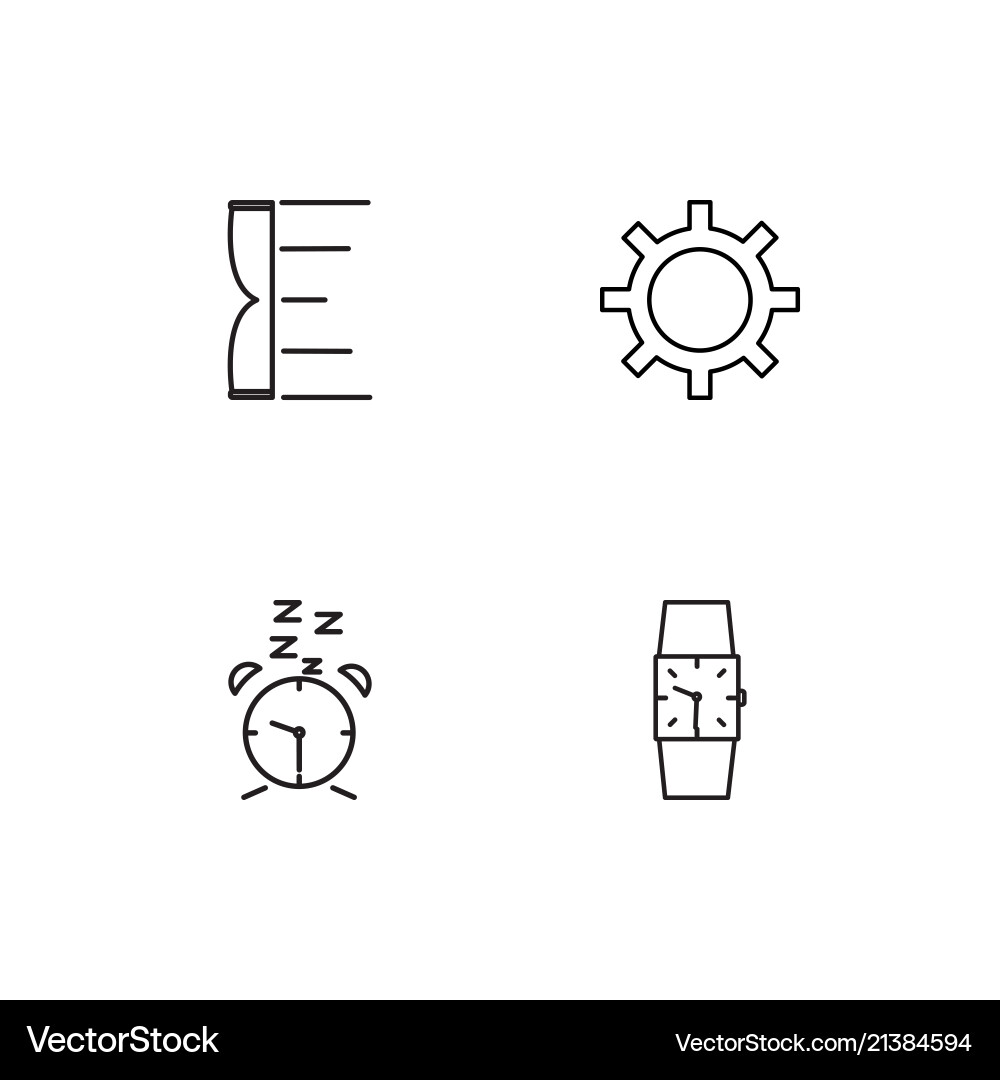 Time linear icons set simple outline Vector Image