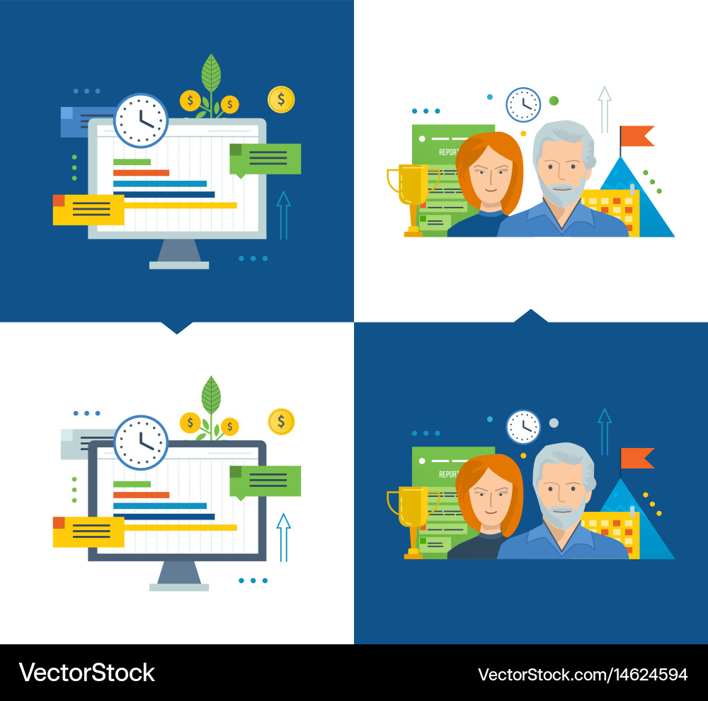 Workflow and efficient project management growth Vector Image