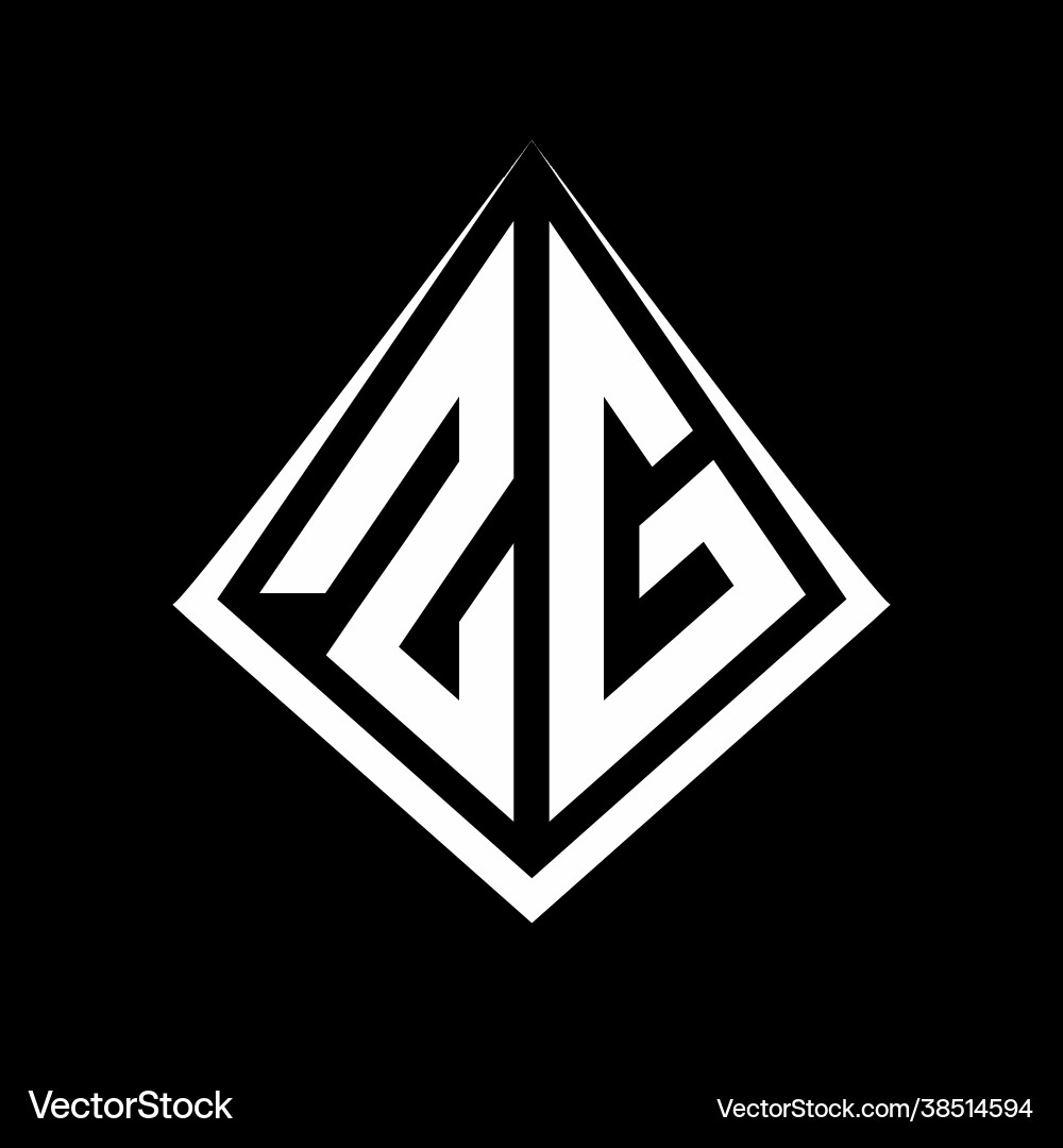 Zg logo letters monogram with prisma shape design Vector Image