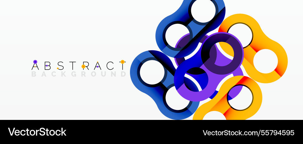 Abstract composition with intertwined circular Vector Image