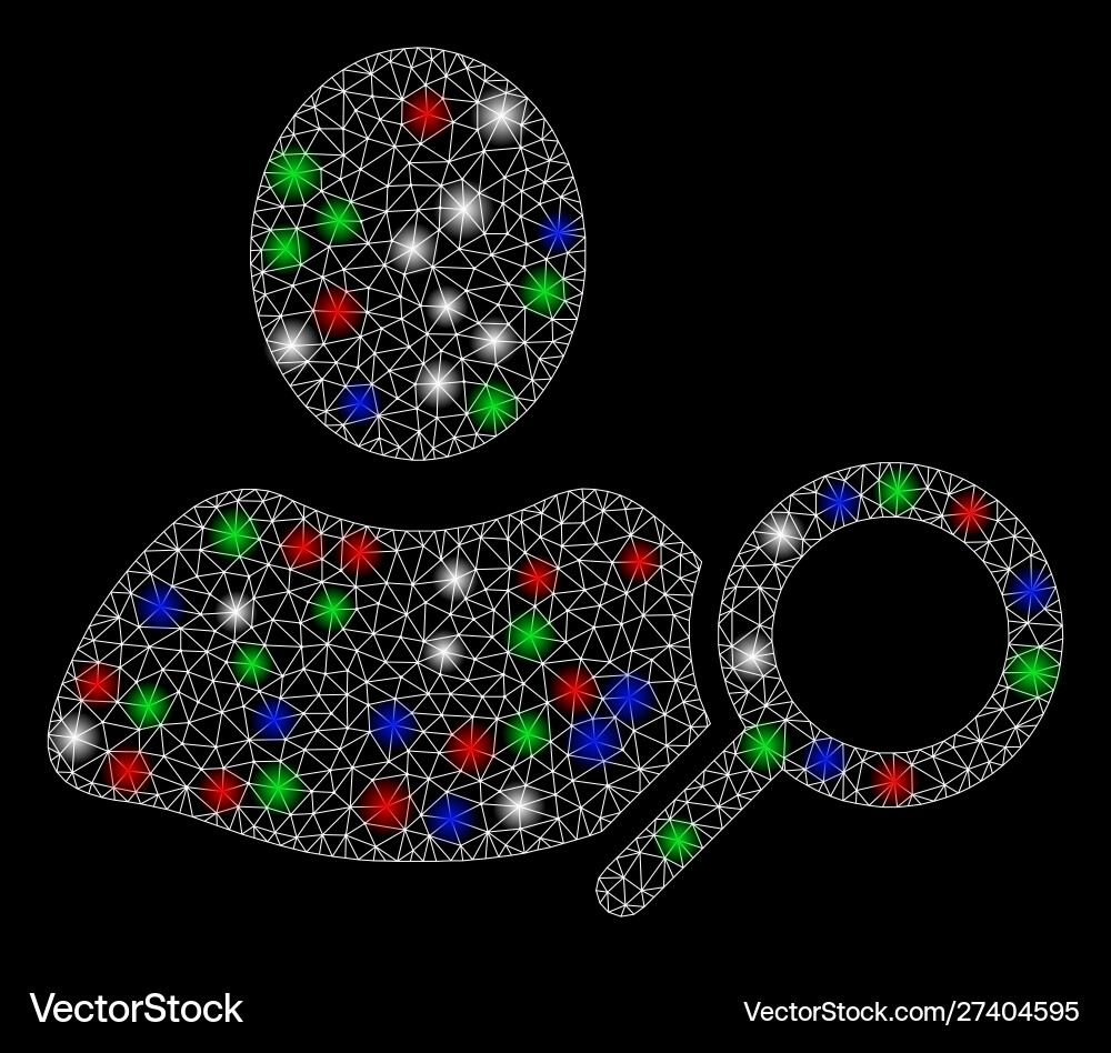 Bright mesh network find user with light spots Bright mesh network find user with light spots Vector Image