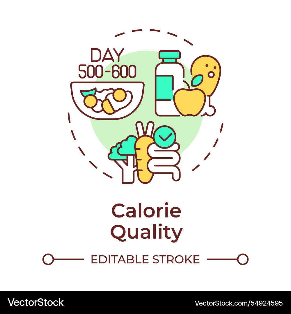 Calorie quality multi color concept icon Vector Image
