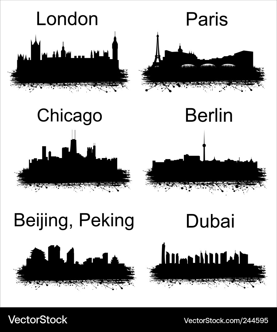 City Silhouettes Vector Image