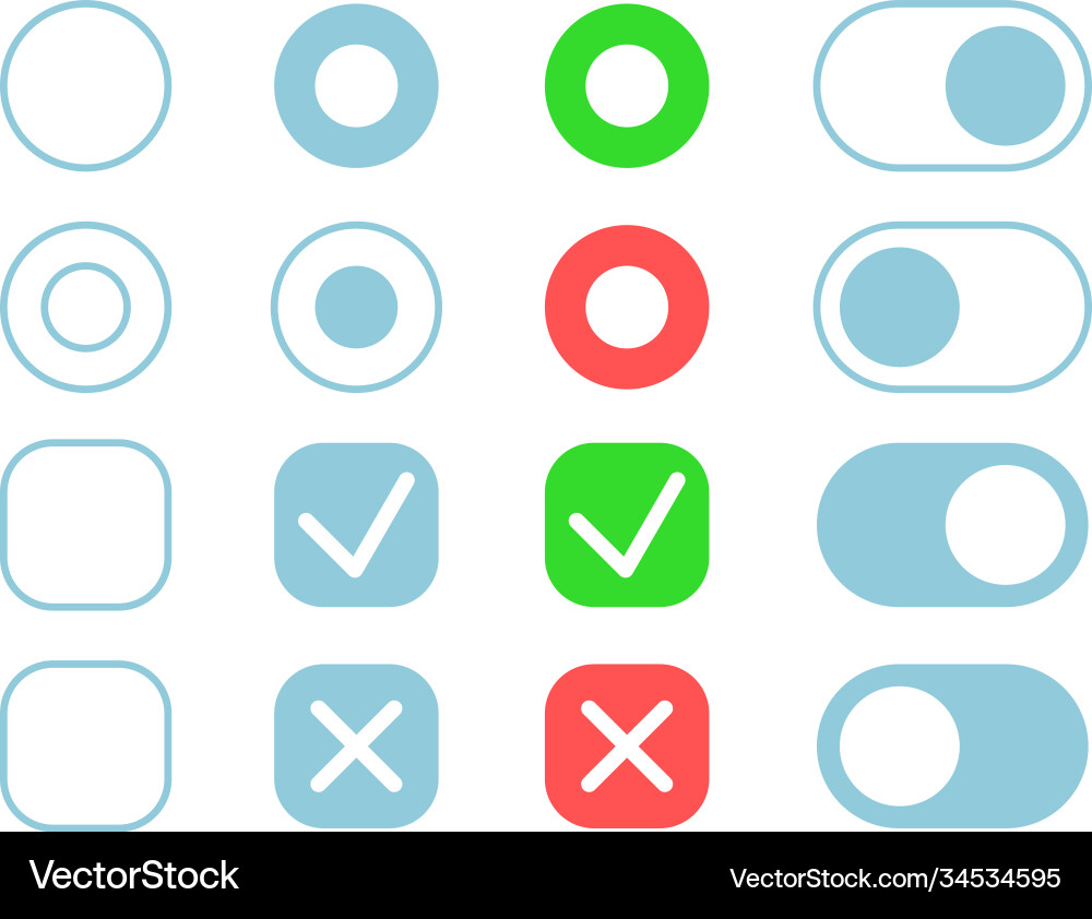 Confirmation buttons ui elements kit Confirmation buttons ui elements kit vector image
