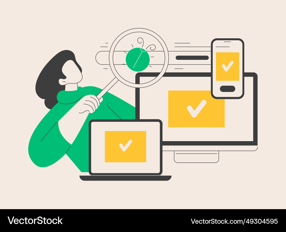 Cross-platform testing abstract concept Cross-platform testing abstract concept vector image