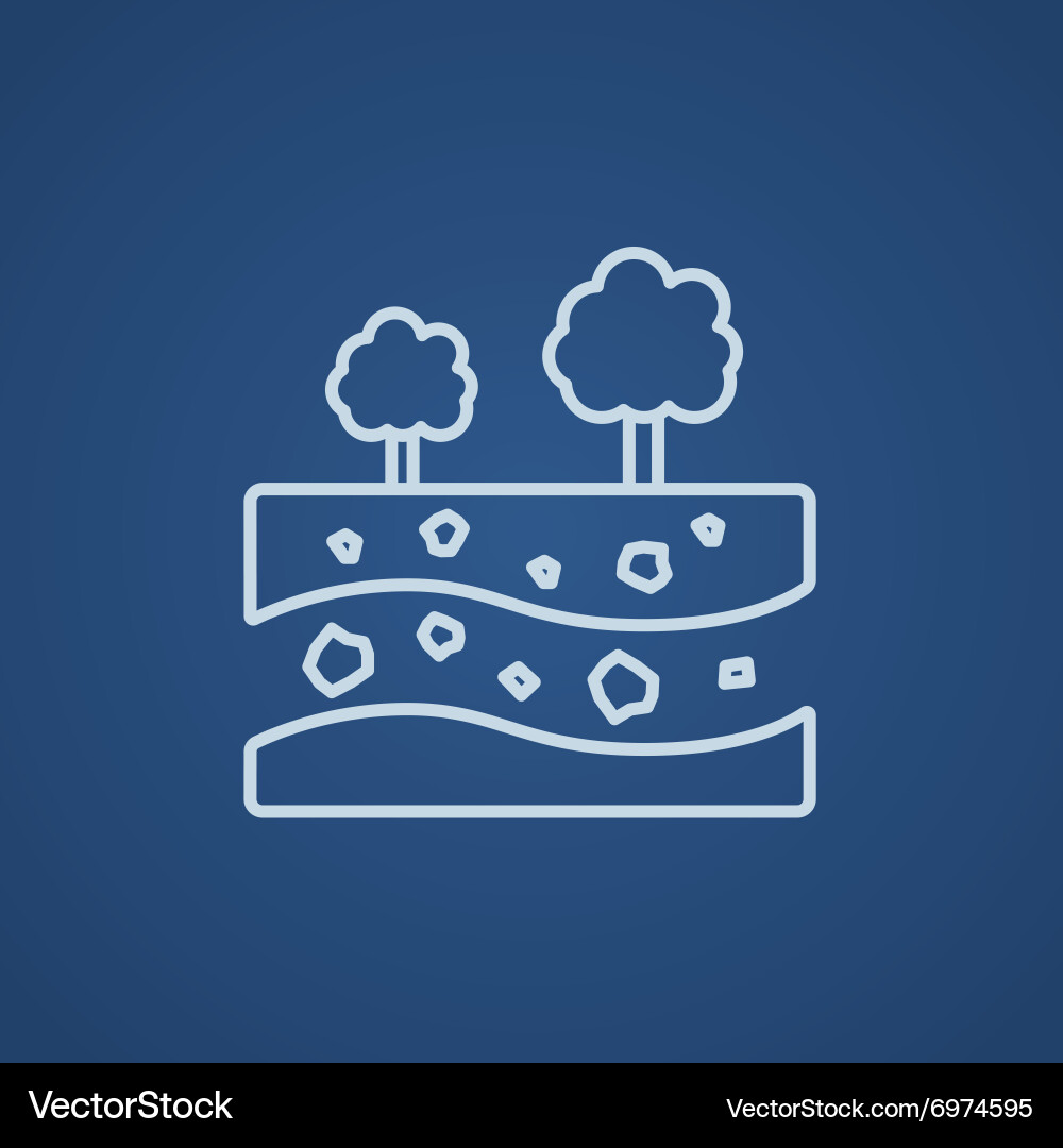 Cut of soil with different layers and trees on top Vector Image