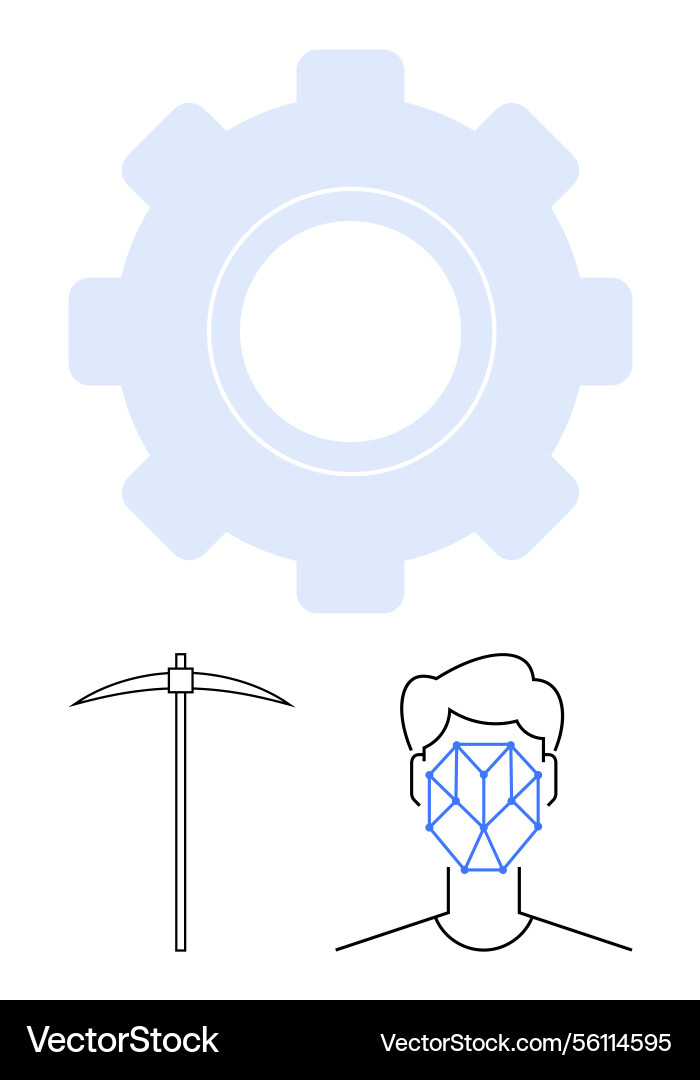 Face recognition mining and technology concept Vector Image