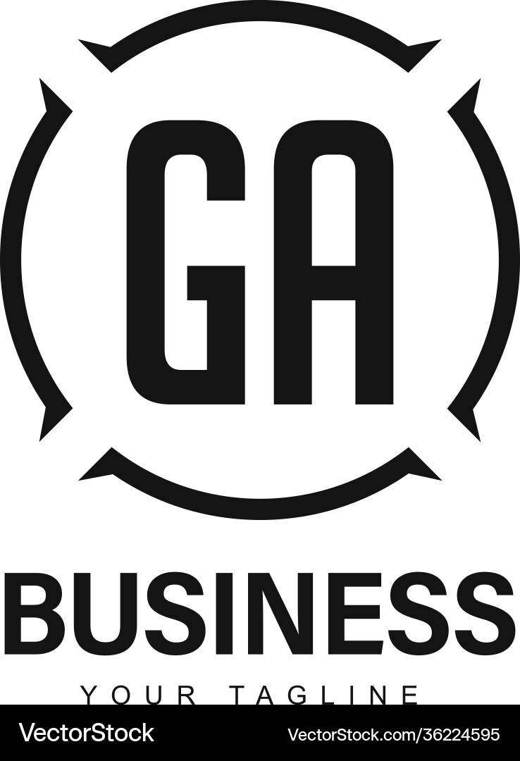 Ga initial a logo design with abstract style vector image