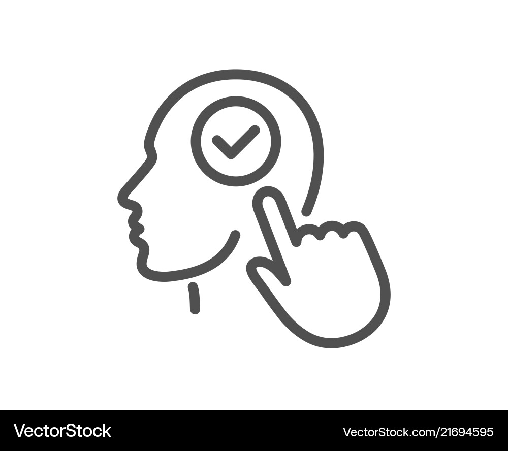 Head line icon select user sign Vector Image