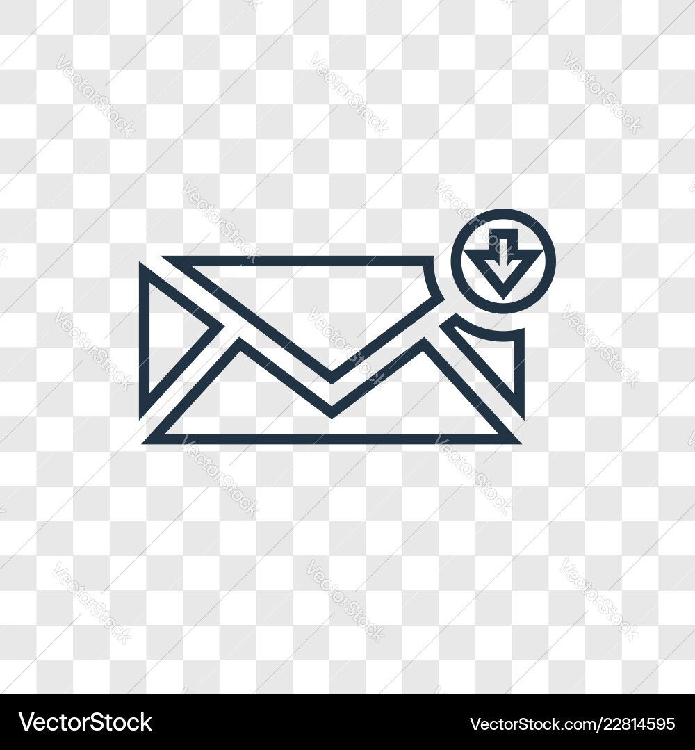 Inbox concept linear icon isolated on transparent Inbox concept linear icon isolated on transparent vector image