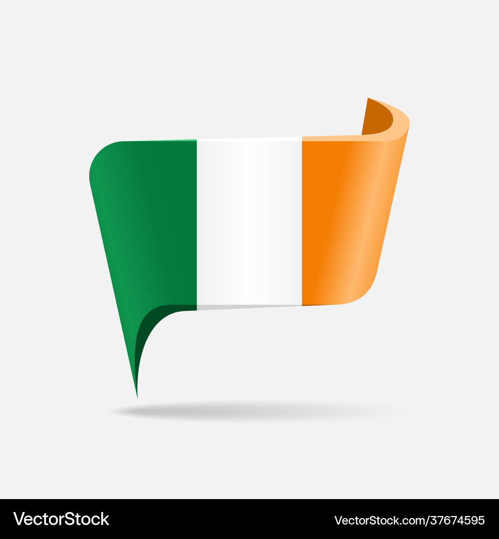 Irish Flag Pointer Map Vector Image