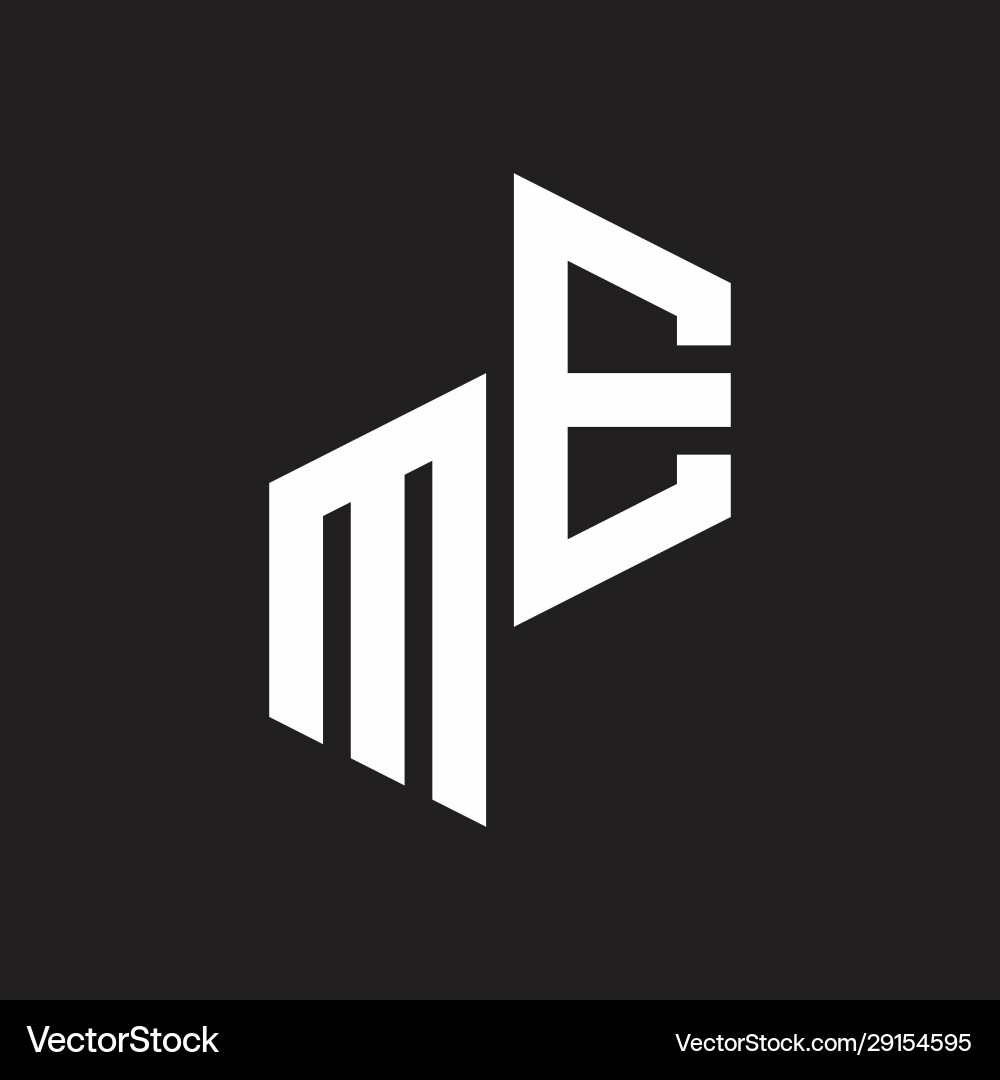Me initial letters logo monogram with up to down Vector Image