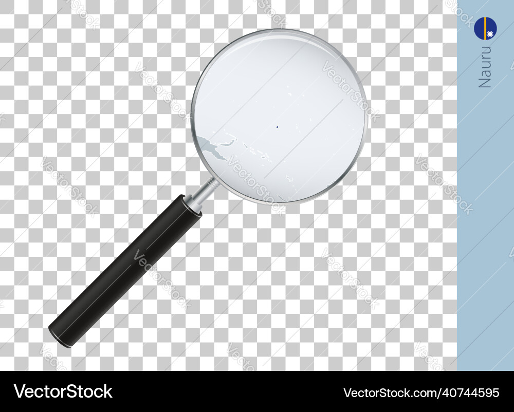 Nauru map with flag in magnifying glass Vector Image