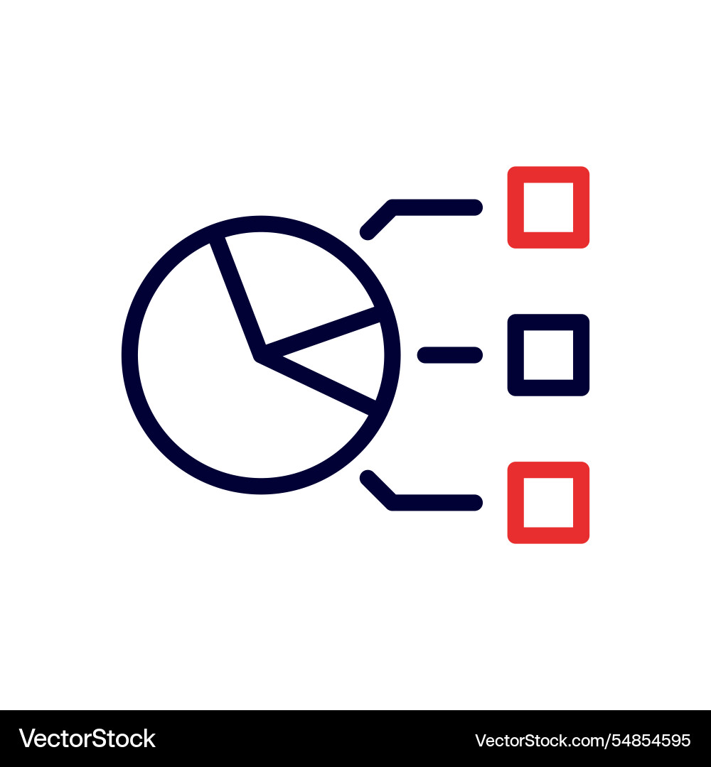 Pie chart data analysis concept vector image