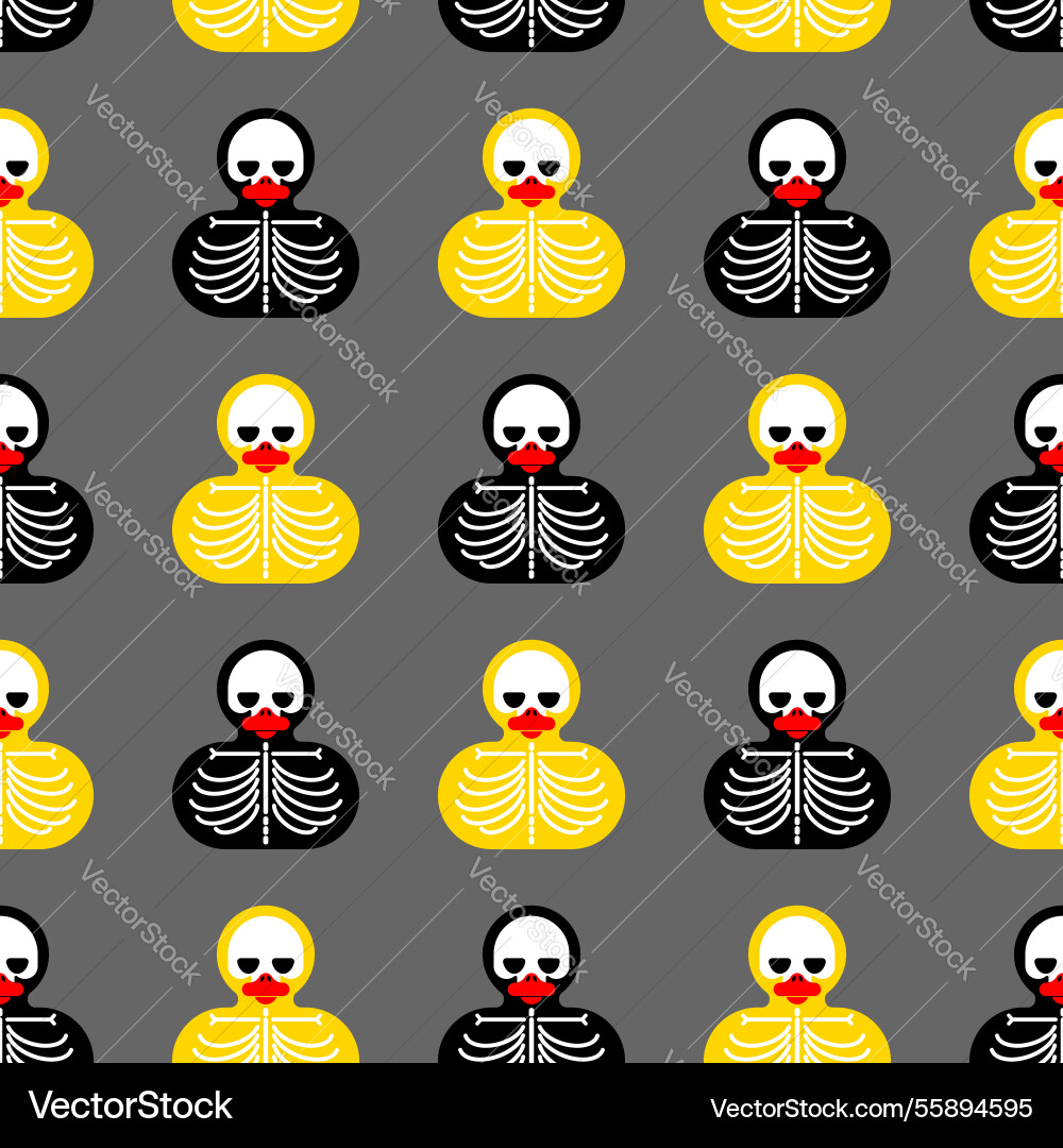 Rubber Duck Skeleton Pattern Vector Image