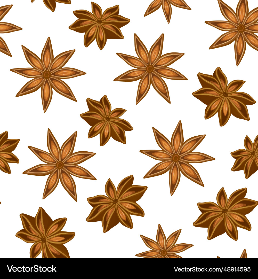 Seamless pattern with stars of anise Seamless pattern with stars of anise vector image