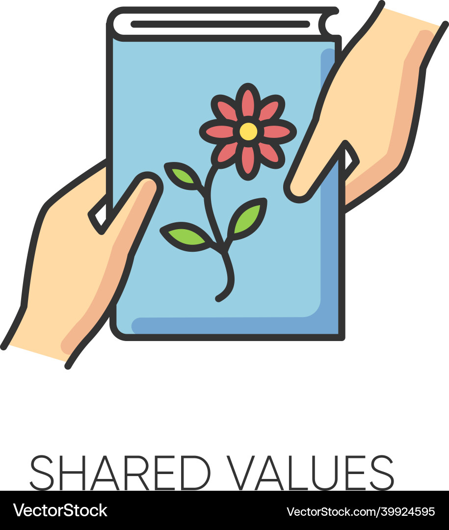 Shared values rgb color icon common interests Shared values rgb color icon common interests vector image