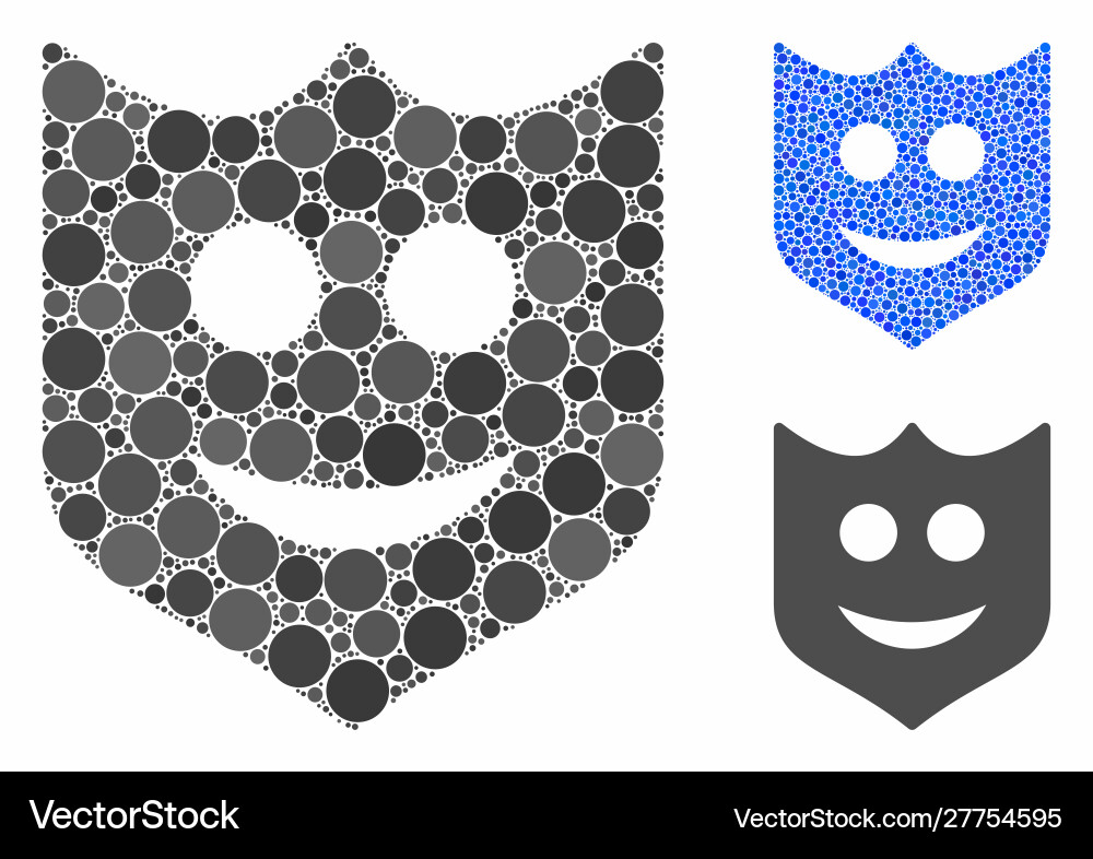 Smile shield composition icon circle dots Smile shield composition icon circle dots vector image