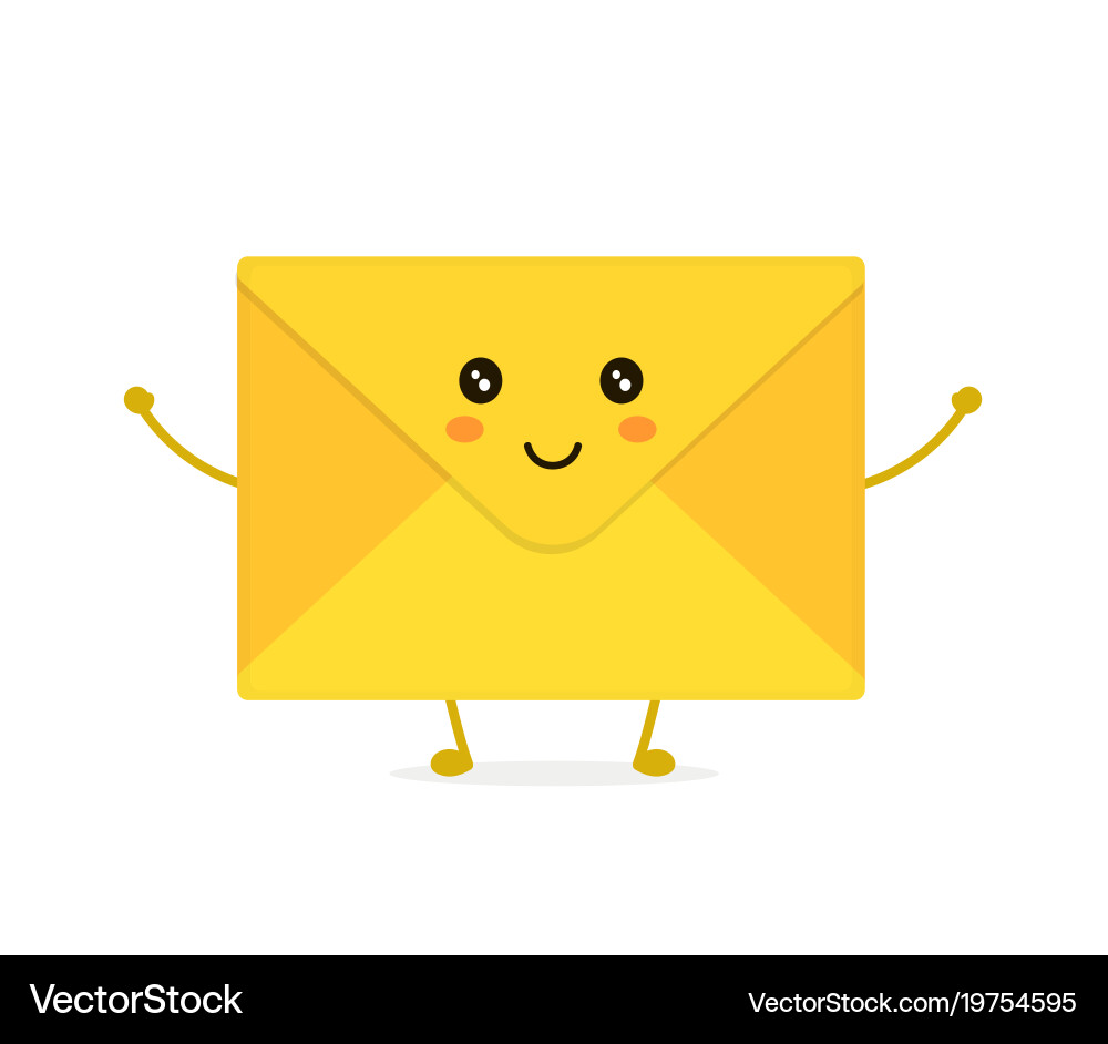 Smiling Envelope Character vector image