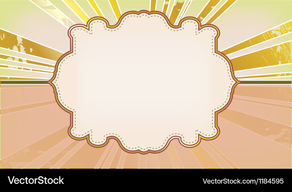 Template frame with the rays in background Vector Image