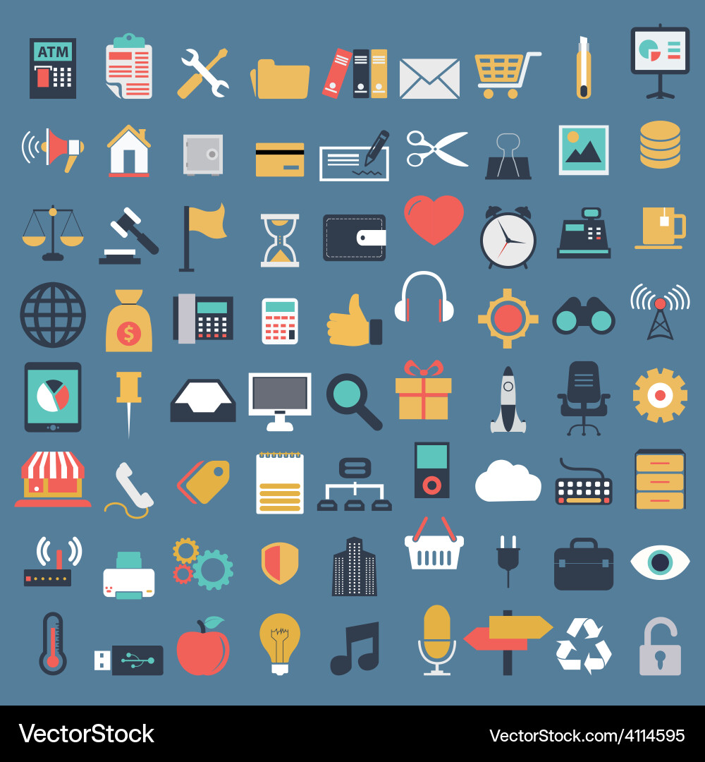 Web design and technology icons vector image
