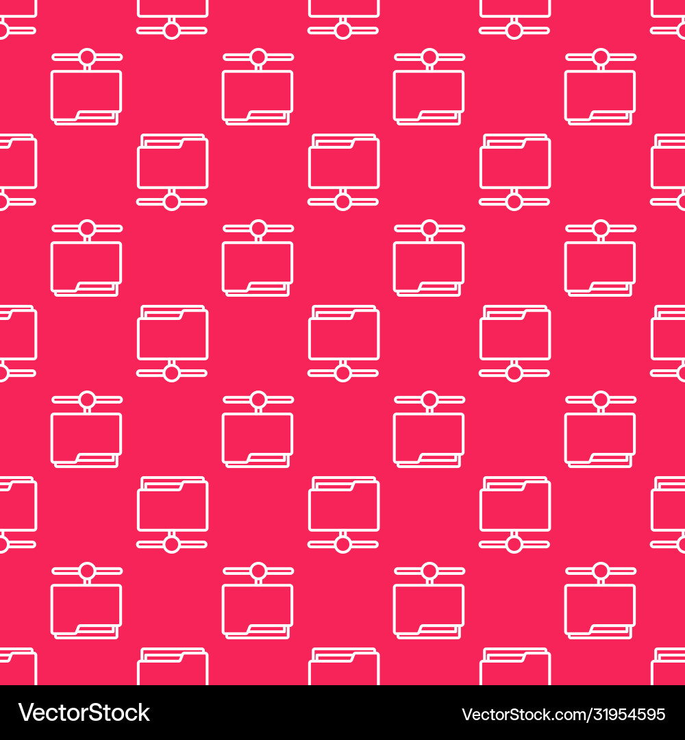 White line ftp folder icon isolated seamless White line ftp folder icon isolated seamless vector image
