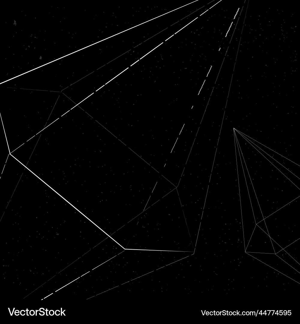 White outline geometric hexagonal bipyramid Vector Image
