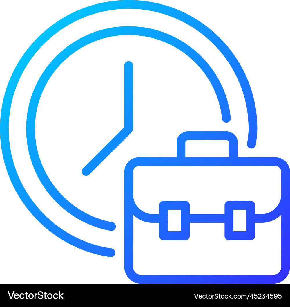 Working hours pixel perfect gradient linear icon Working hours pixel perfect gradient linear icon vector image