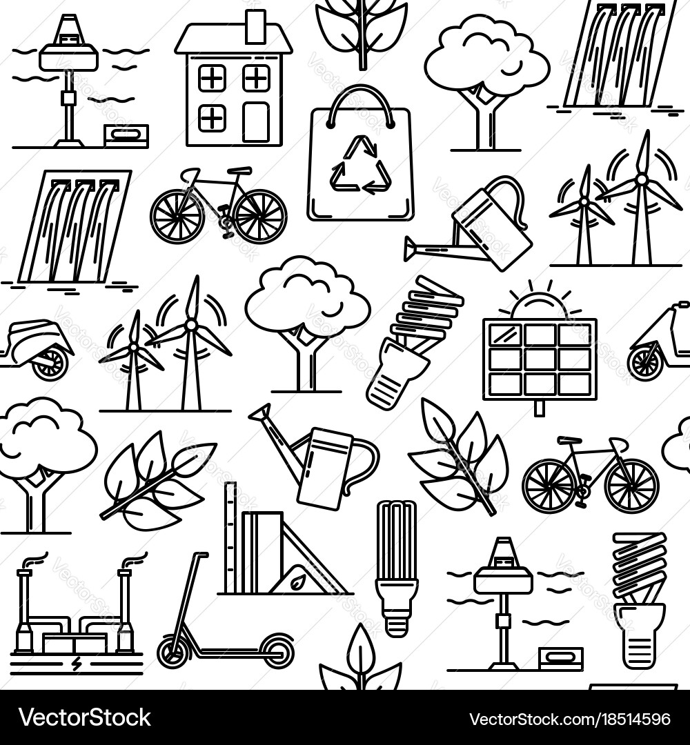 Eco Symbol Seamless Pattern Vector Image