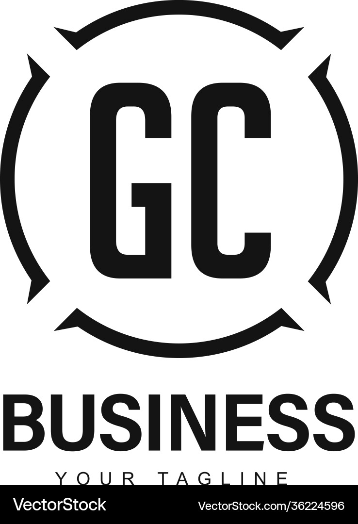 Gc initial a logo design with abstract style Gc initial a logo design with abstract style vector image