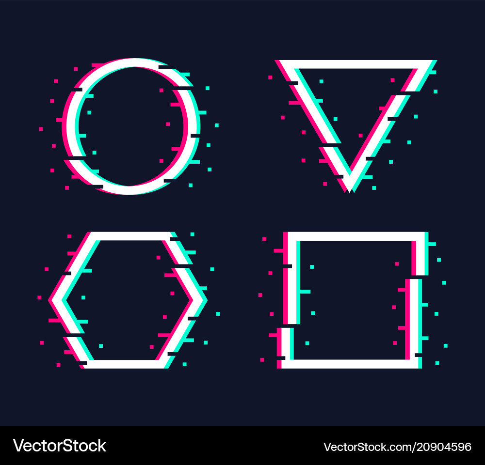 Glitch frames set Glitch frames set vector image