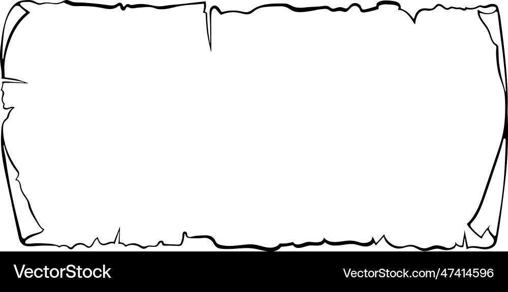 Horizontal scroll paper line art Horizontal scroll paper line art vector image