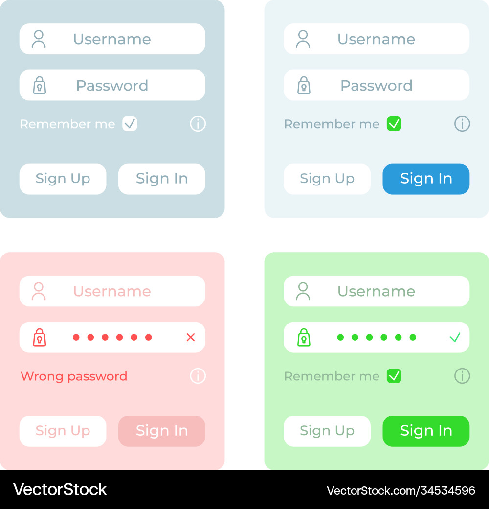 Identification ui elements kit Identification ui elements kit vector image