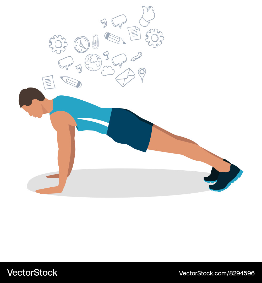 Man Doing Push-Up Exercise vector image