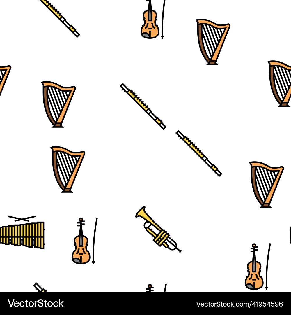 Music instruments performance seamless Music instruments performance seamless vector image