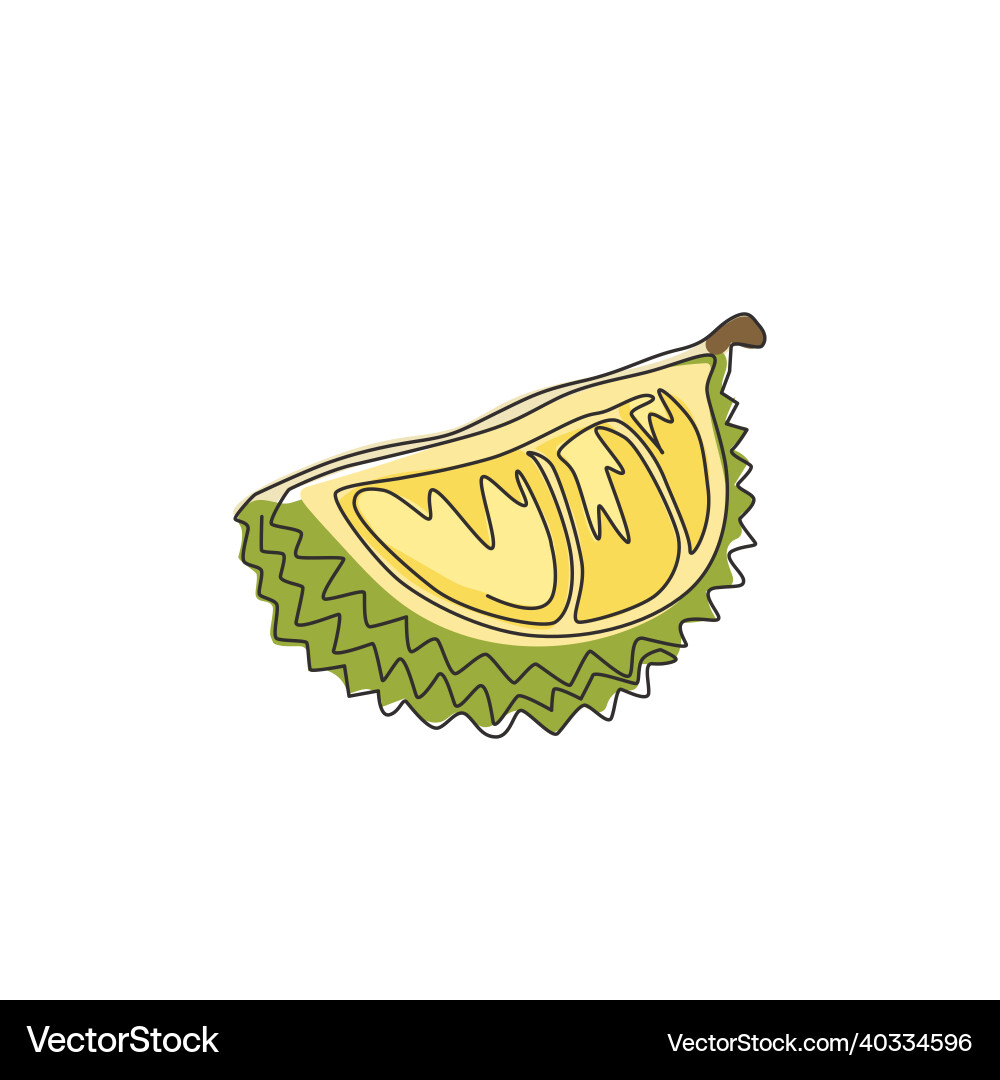 One single line drawing of segment sliced healthy One single line drawing of segment sliced healthy vector image