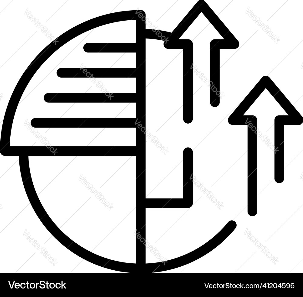 Pie chart data icon outline business graph Pie chart data icon outline business graph vector image