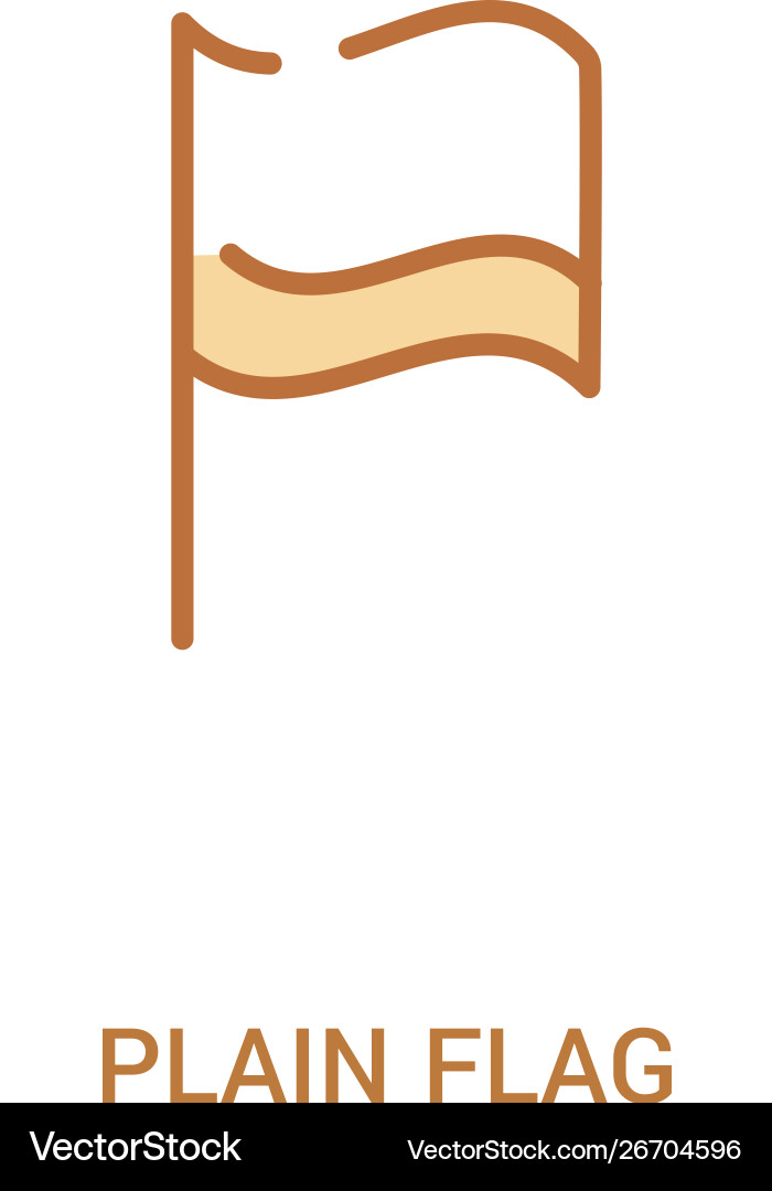 Plain flag concept 2 colored icon simple line Plain flag concept 2 colored icon simple line vector image