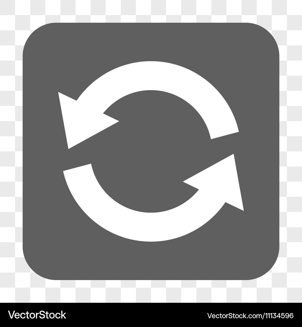 Refresh rounded square button vector image