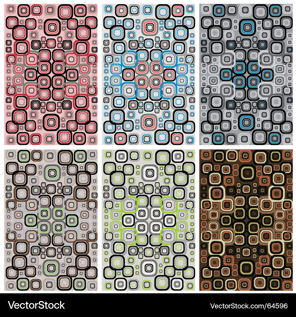 Retro Geometric Patterns Vector Image