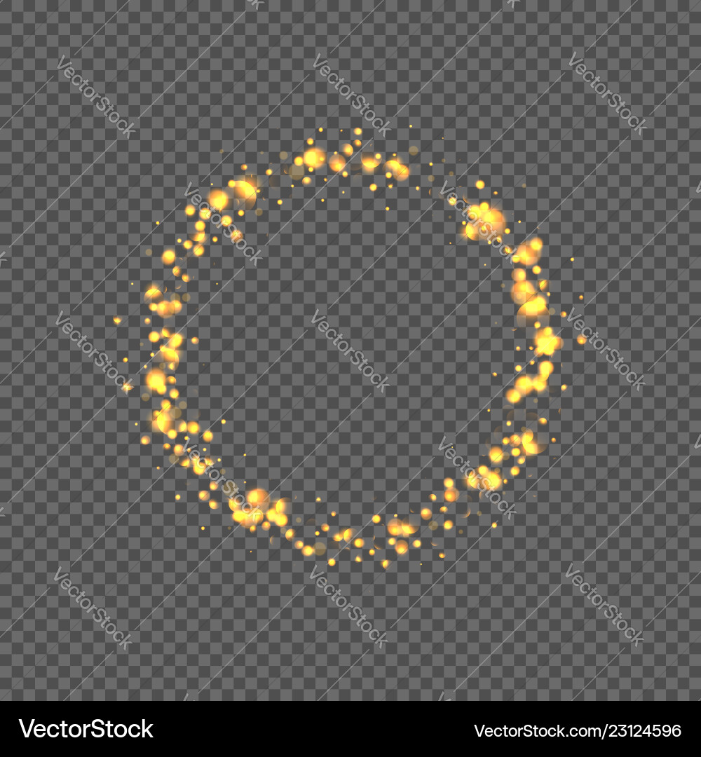 Round frame with bokeh glowing light effect Round frame with bokeh glowing light effect vector image