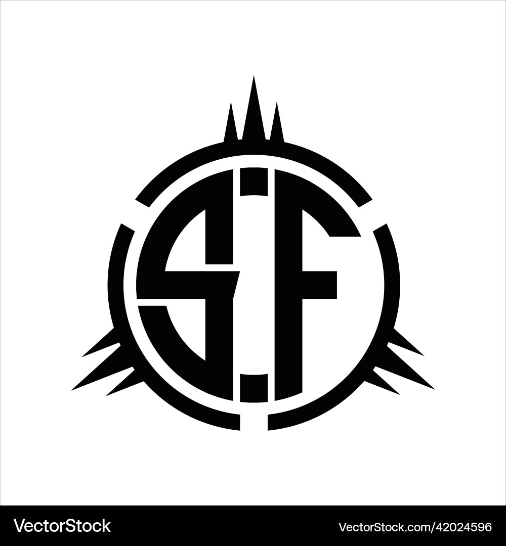 Sf logo monogram circle element design template Sf logo monogram circle element design template vector image