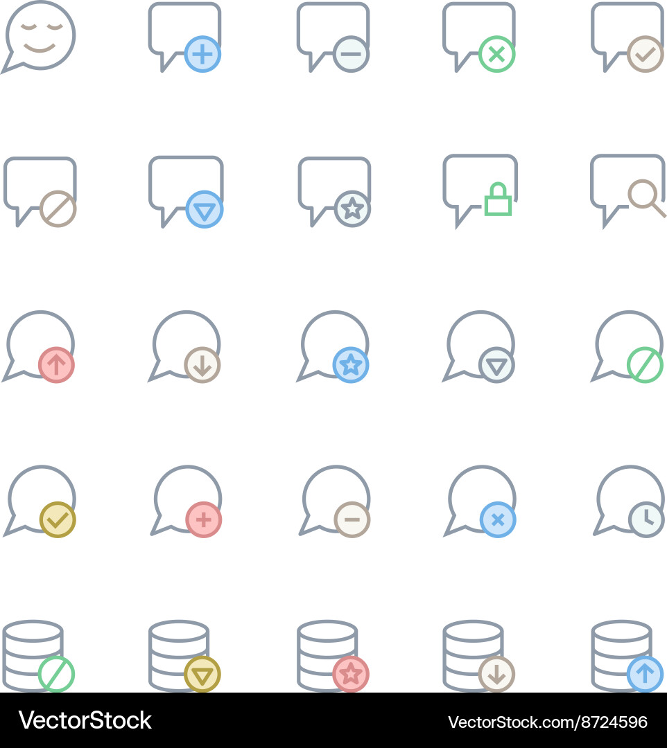 User interface colored line icons 41 vector image