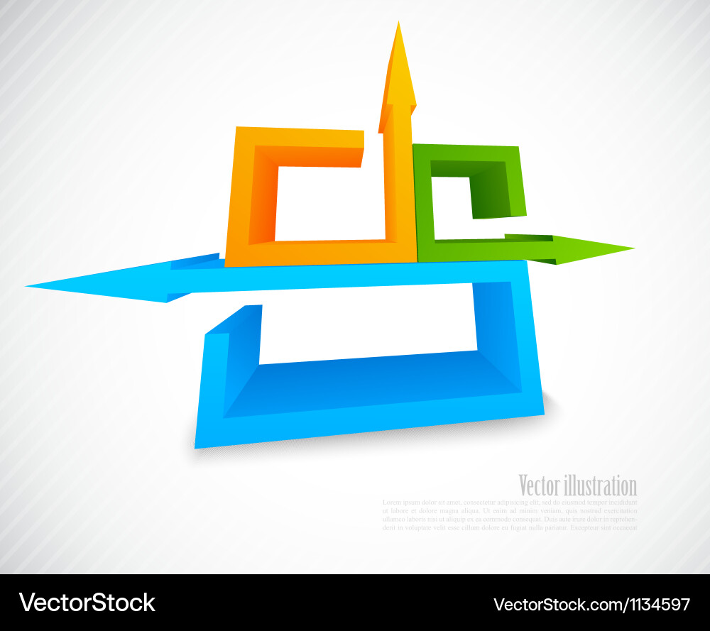 Abstract background with 3d element vector image